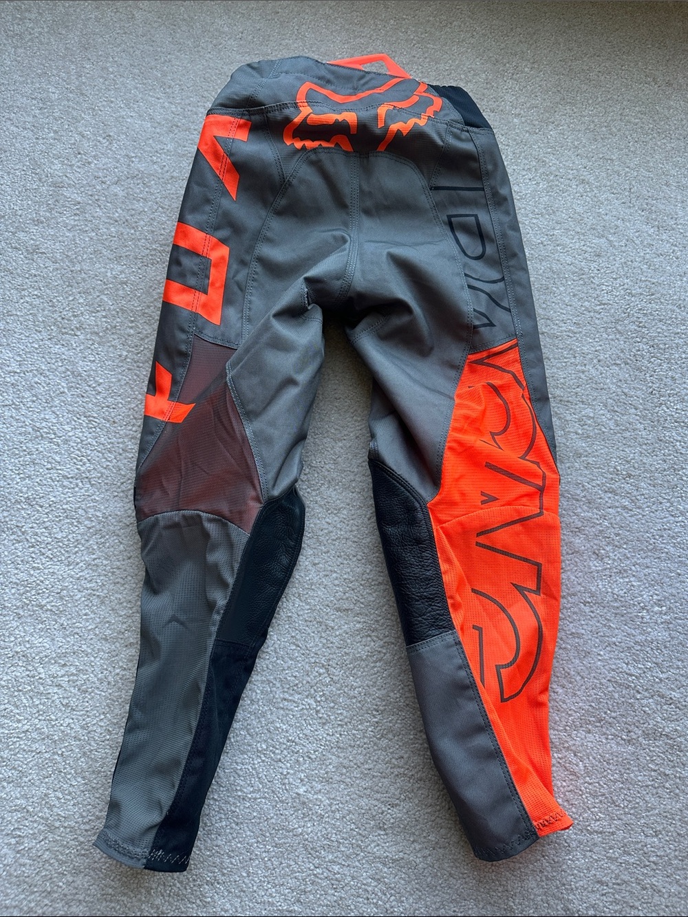 Fox 180 Kids Gray and Orange Motocross Pants - 24Y - Picture 4 of 16